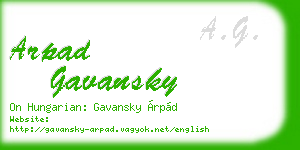 arpad gavansky business card